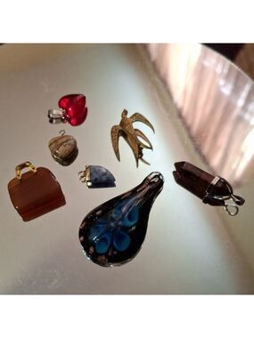 Assorted Pendant 6 pendants Collection 1 Broke Bird Brooch Lol 🤣🤣damascene